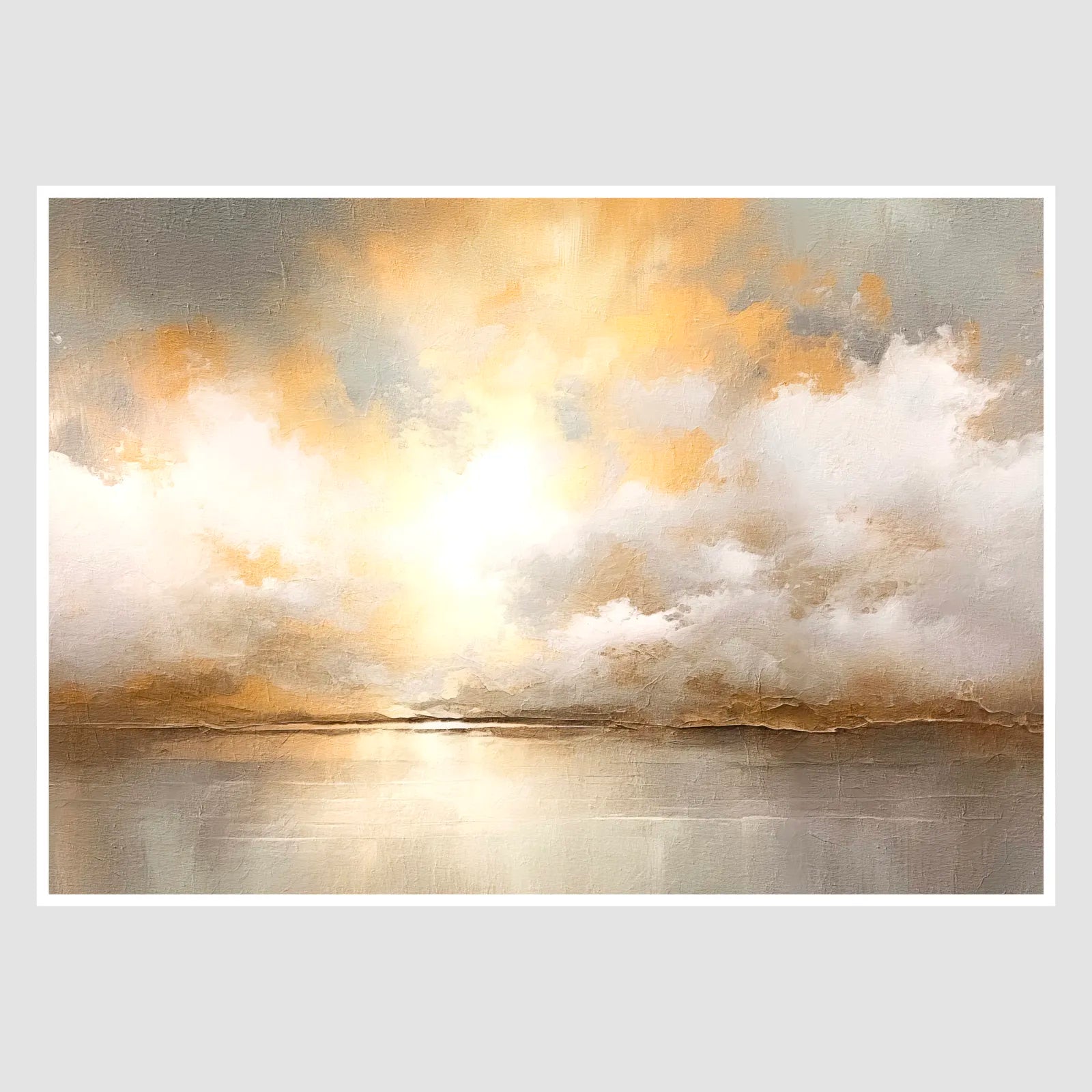 Sunlit Clouds and Reflective Waters Art Print 1