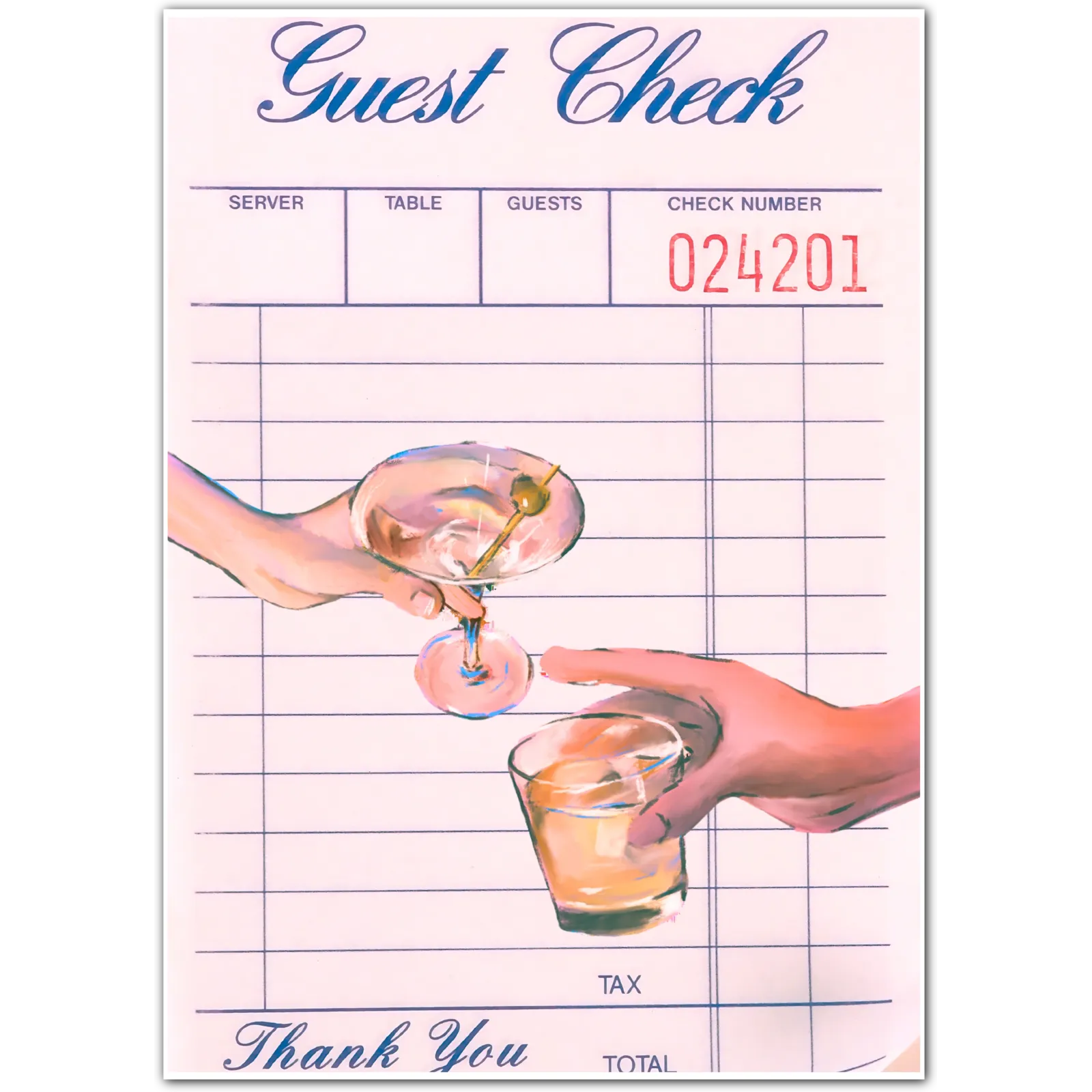 Guest Check Drinks Selection Art Print