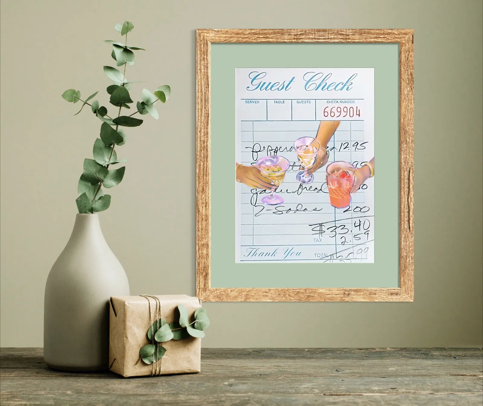 Guest Check Friends’ Cheers Art Print