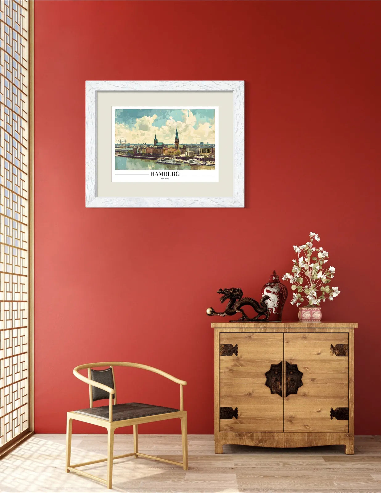 Hamburg Germany Art Print with Waterfront