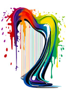 Rainbow Splash Art Classical Harp 3