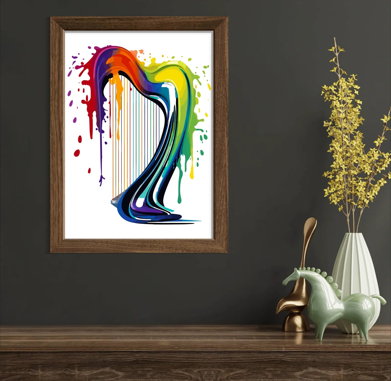 Rainbow Splash Art Classical Harp 2