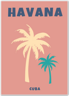 Havana Cuba Retro Palm Tree Art Print