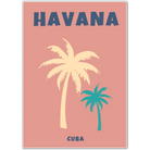 Havana Cuba Retro Palm Tree Art Print