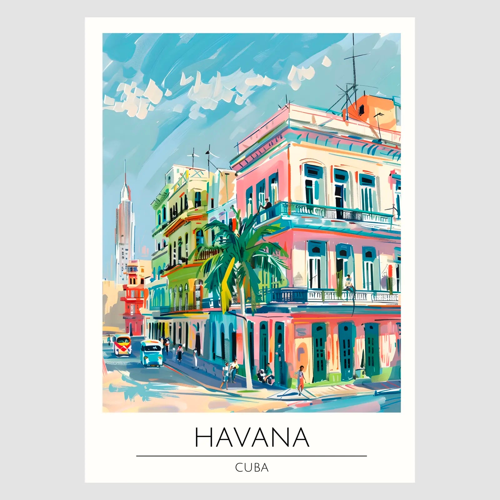 Havana Pastel Hues Corner Building Art Print 1