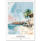 Hawaii Beachfront Art Print - Tropical Paradise of the Pacific Islands