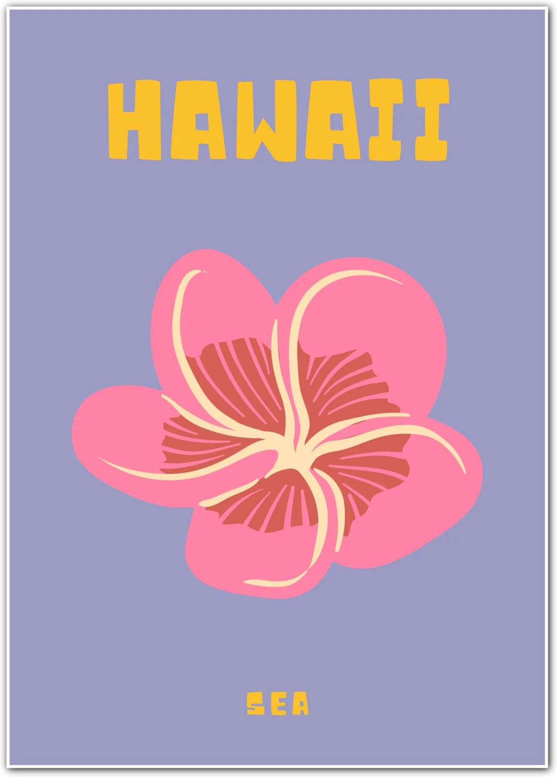 Hawaii Tropical Flower Minimalist Art Print