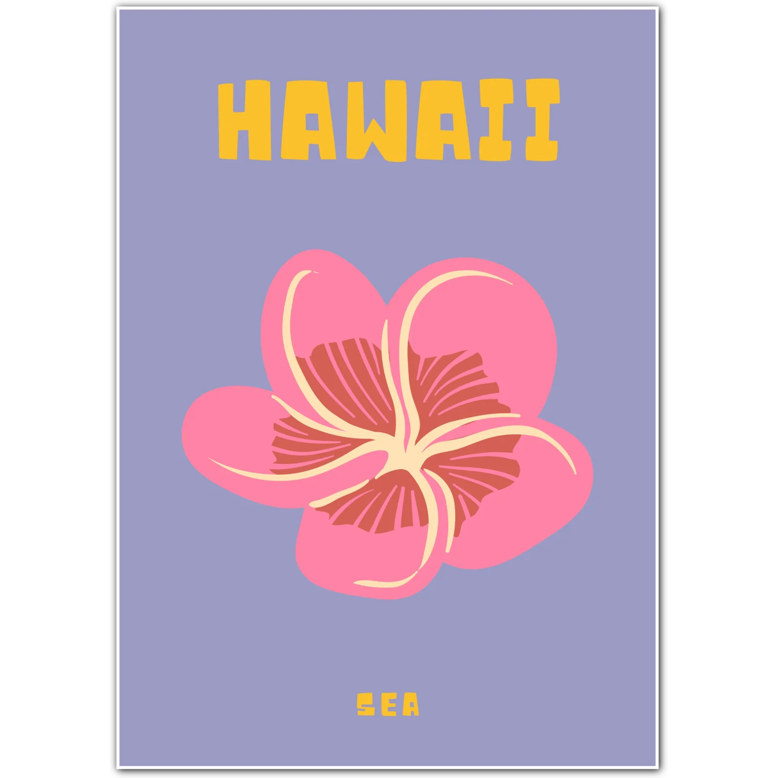 Hawaii Tropical Flower Minimalist Art Print