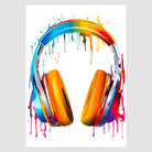 Funky Paint Splash Headphones Wall Art 1