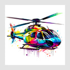 Vibrant Helicopter Paint Drip Style Art Print 1