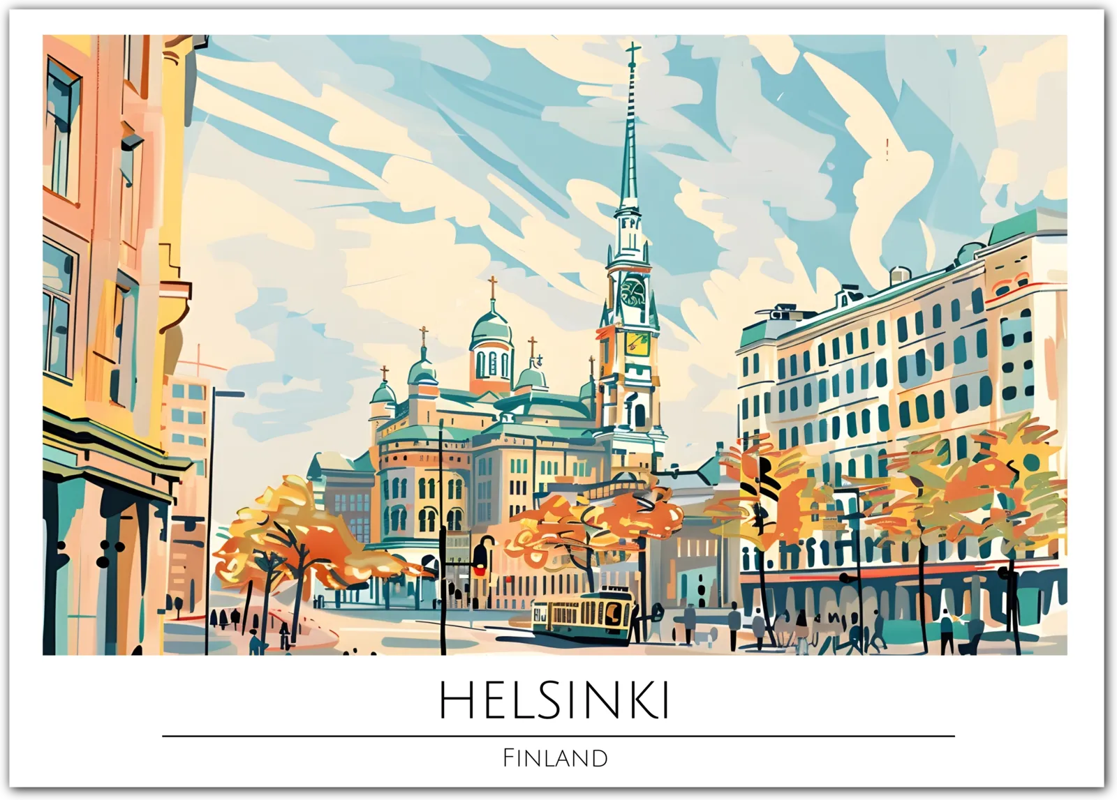 Serene Helsinki Cityscape - Finland Architecture Art Print