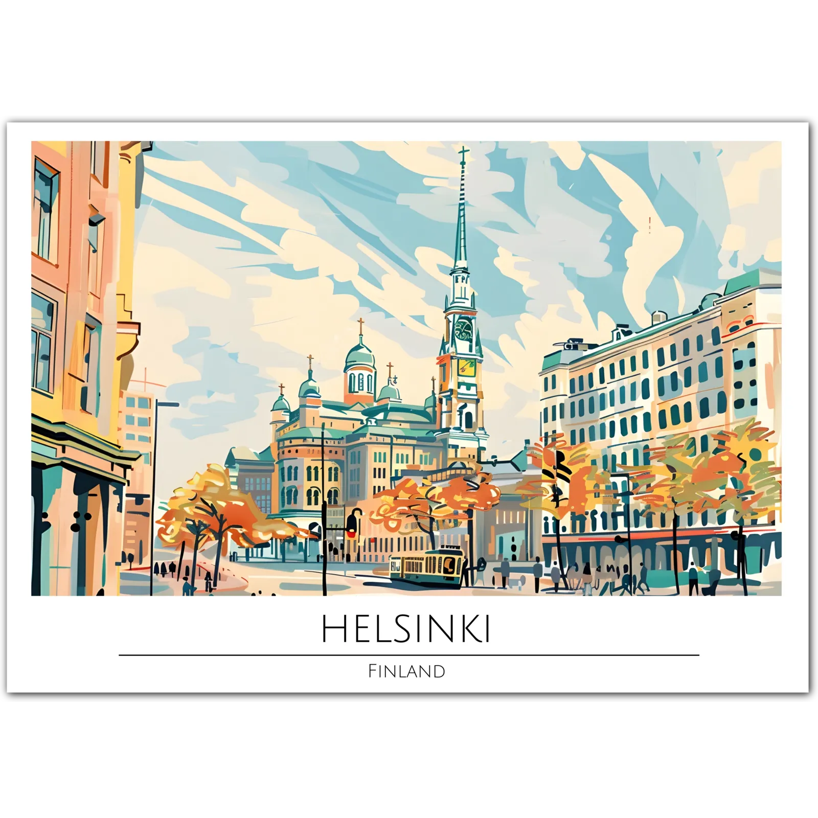 Serene Helsinki Cityscape - Finland Architecture Art Print