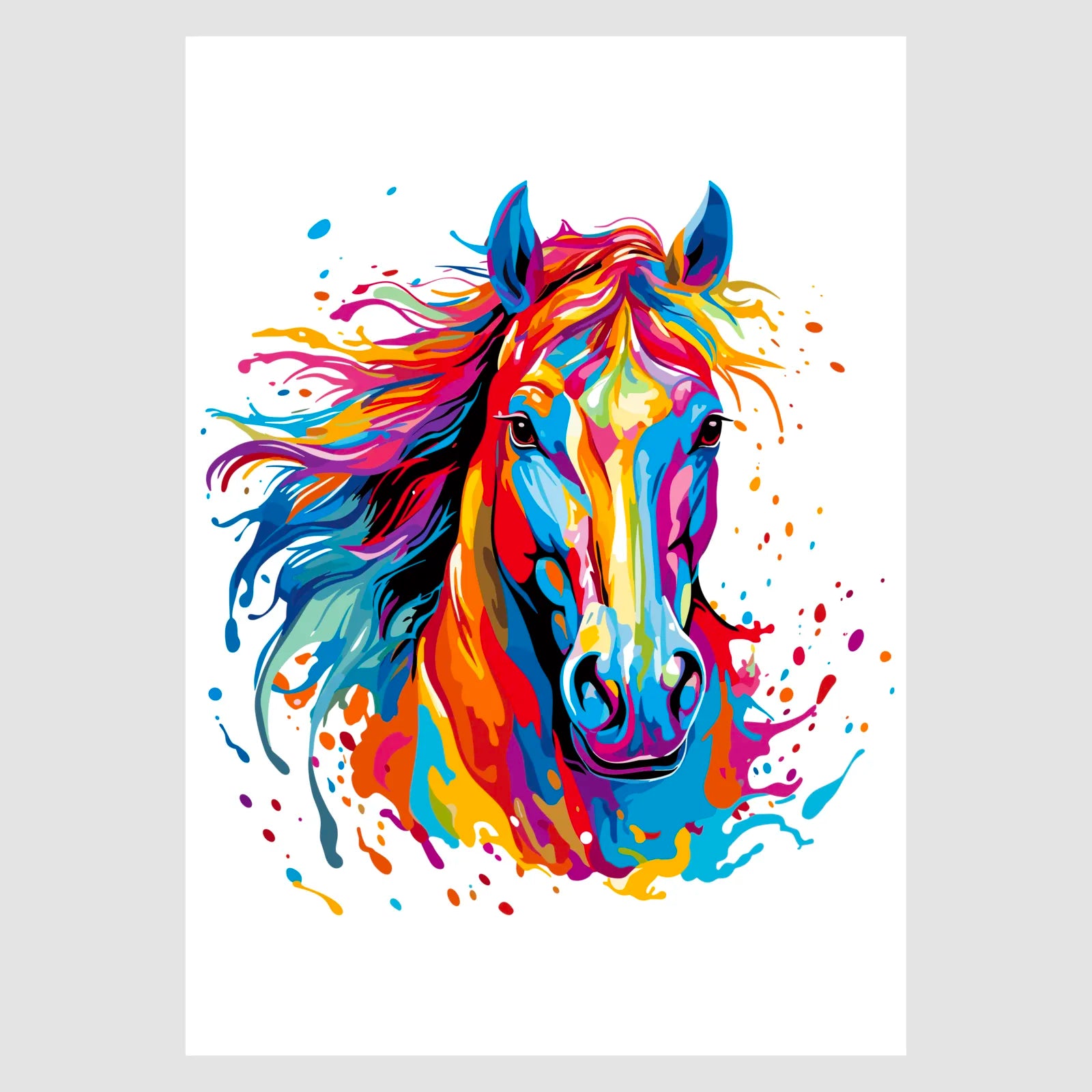 Paint Splash & Drips Horse Digital Art Print 1