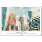 Modern Houston Skyline - Texas Urban Landscape Art Print