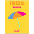 Ibiza Bohemian Beach Umbrella Art Print