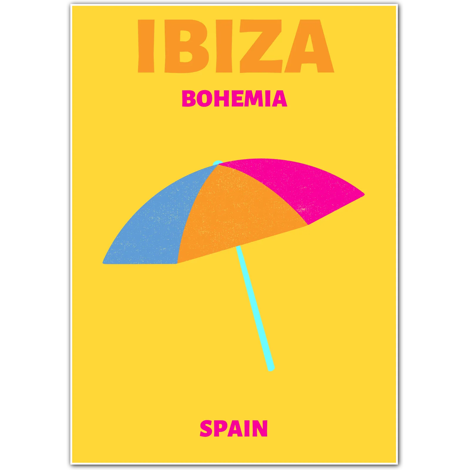 Ibiza Bohemian Beach Umbrella Art Print