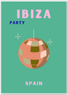 Ibiza Disco Party Tropical Retro Art Print