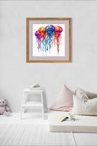 Bright Electric Jellyfish Digital Art Print 2