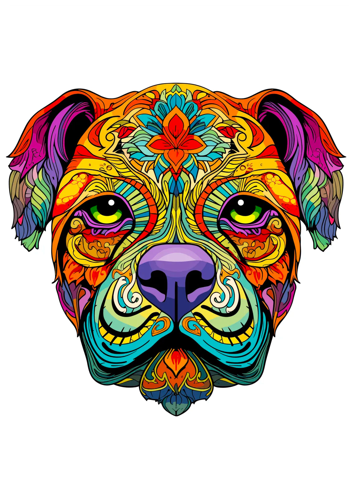 Ornate Paint Design Dog Art Print 3