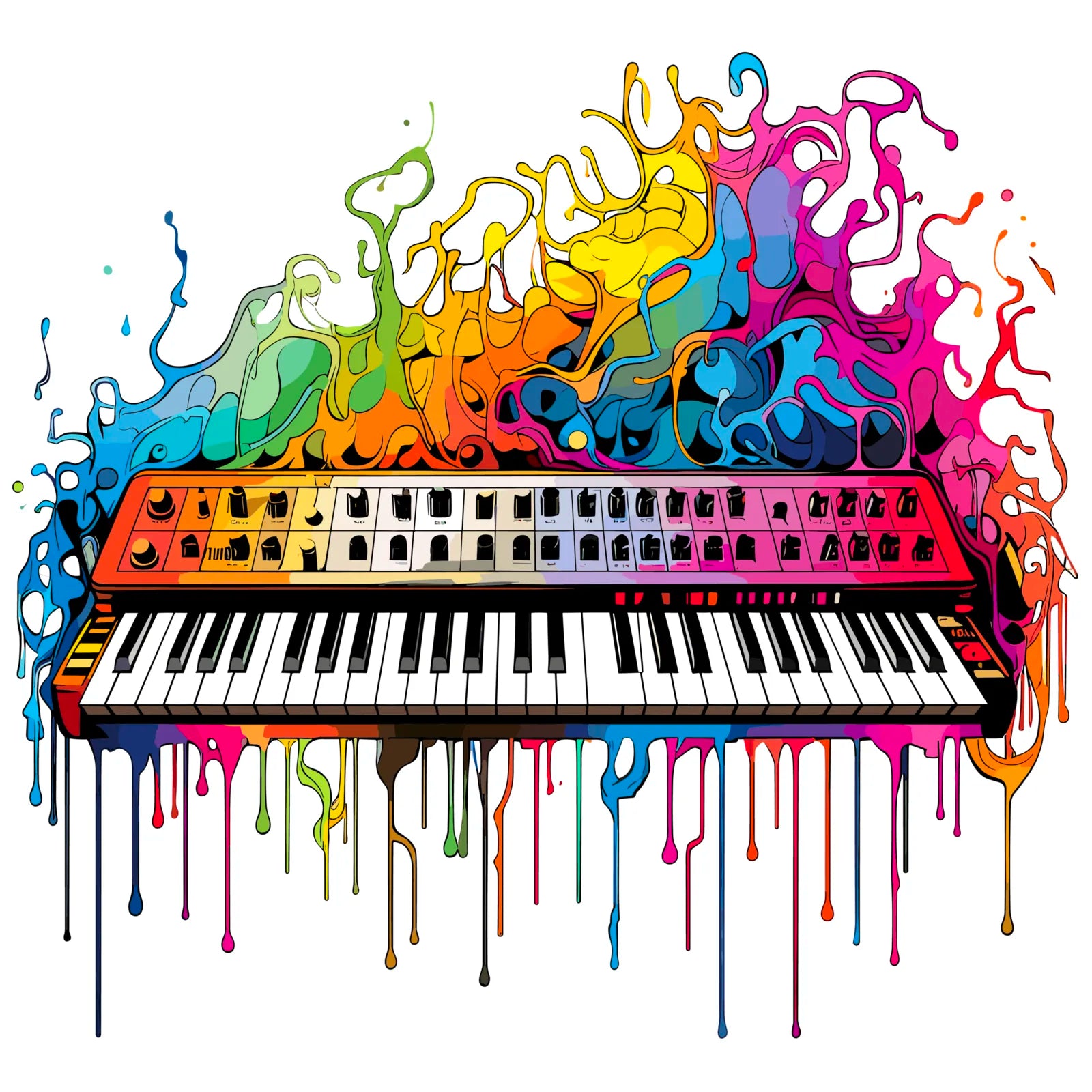 Dramatic Paint Splash Keyboard Art Print 3