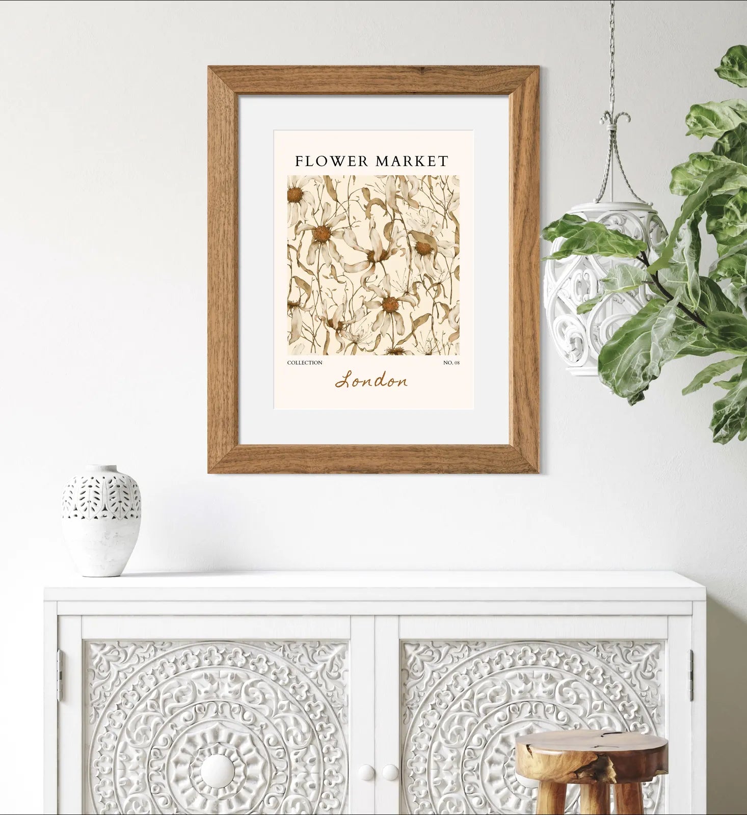London Moody Daisy Garden Print – Earthy British Botanical Art