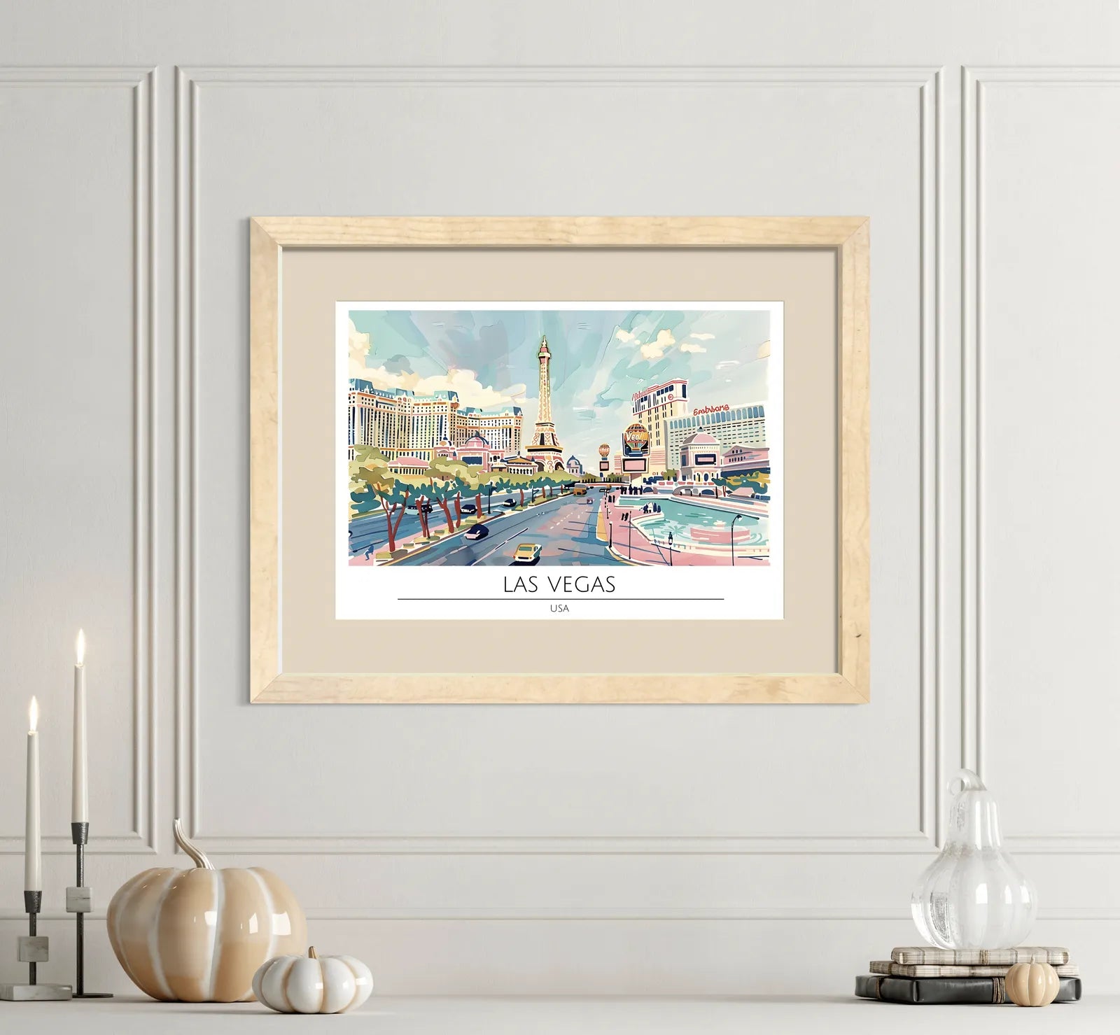 Las Vegas Strip Scene with Casinos Art Print 2