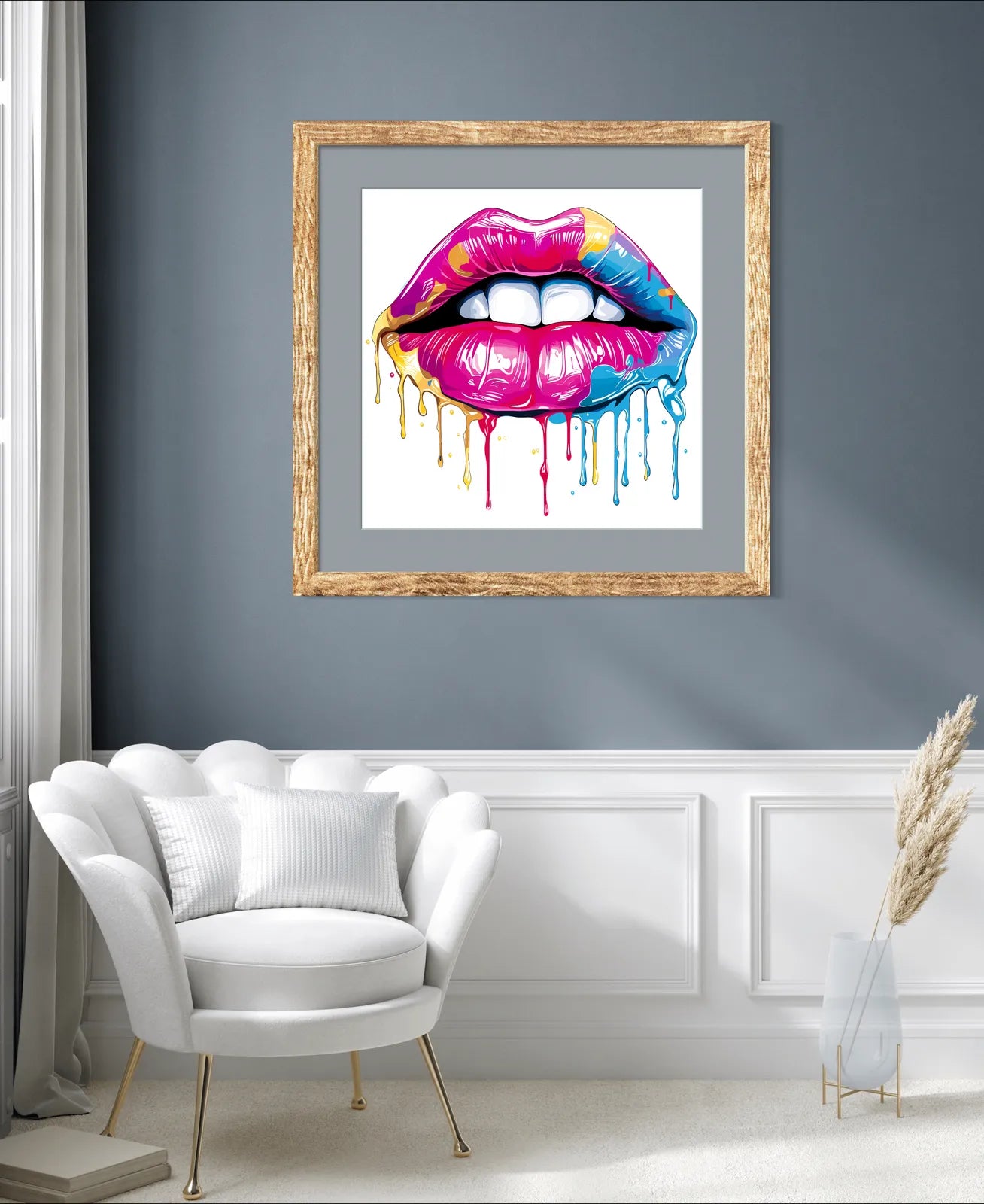 Rainbow Paint Luscious Lips Art Print 2