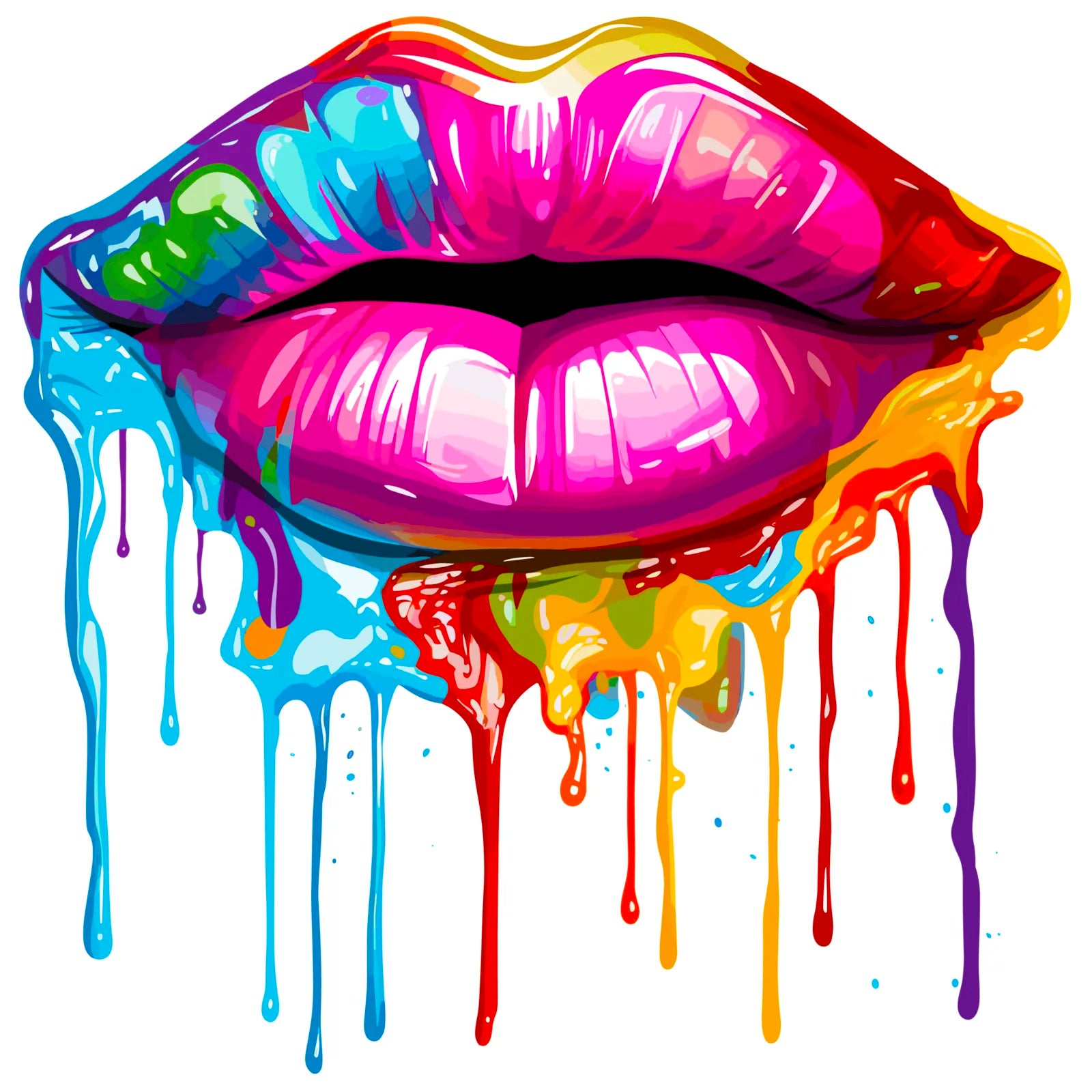 Paint Splash Explosion Pouting Lips Art Print 3