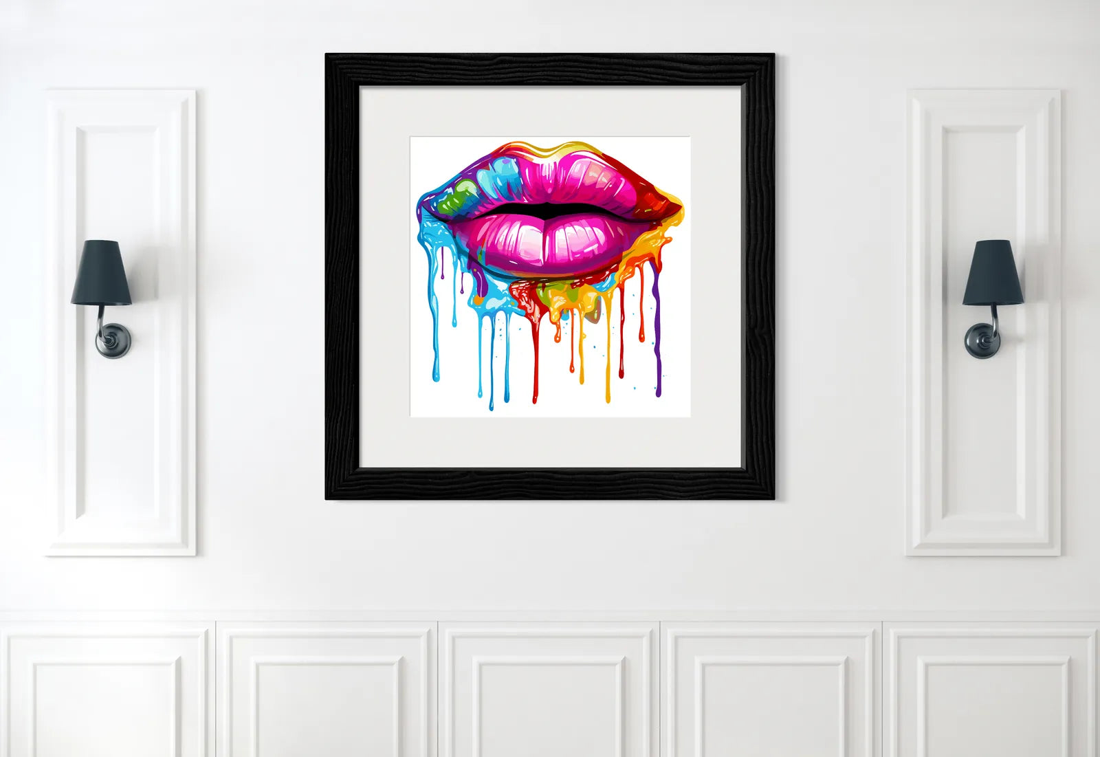 Paint Splash Explosion Pouting Lips Art Print 2