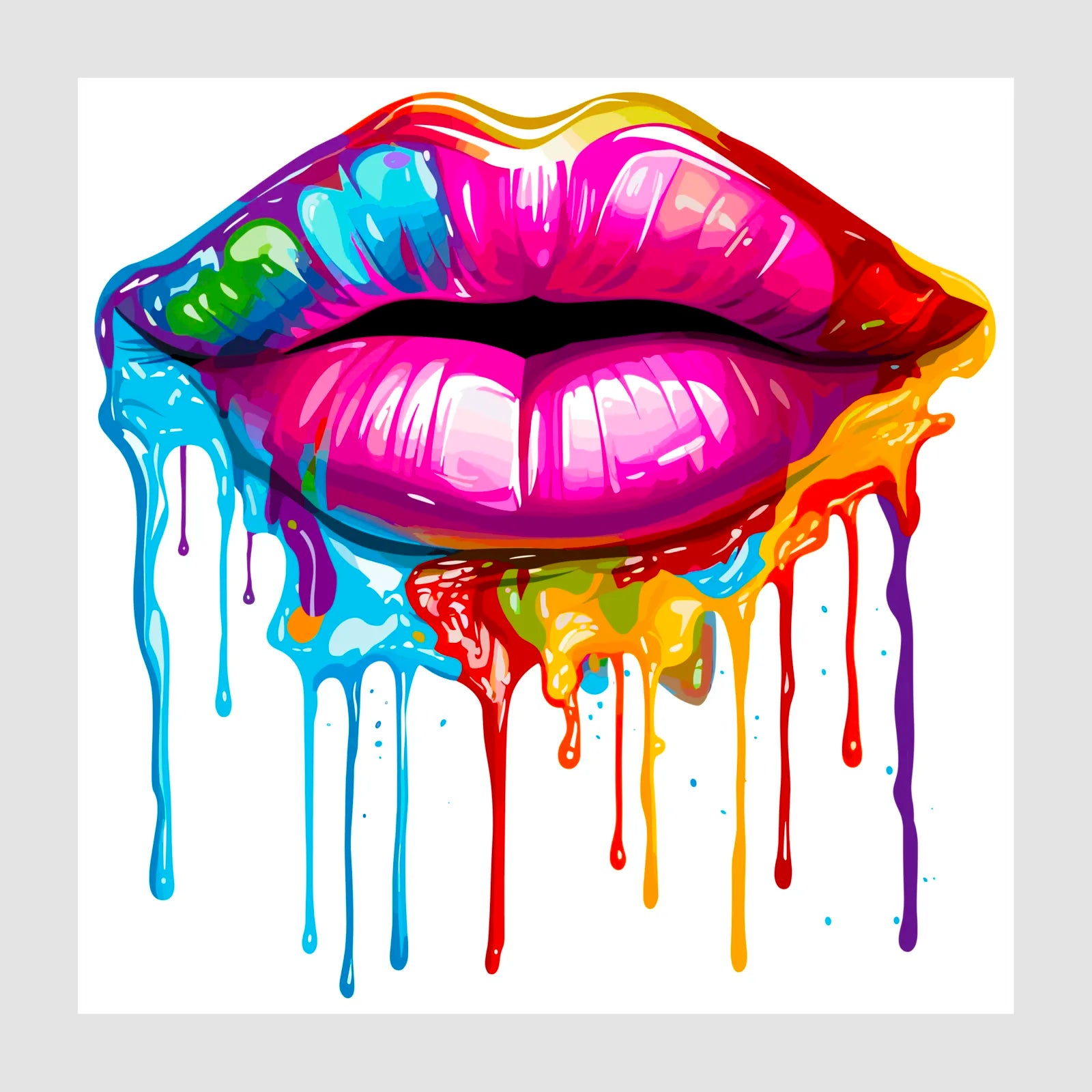 Paint Splash Explosion Pouting Lips Art Print 1