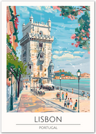 Lisbon Art Print - Iconic Belem Tower and River Views