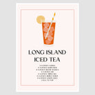 Long Island Iced Tea Art Print – Retro Red & White Bar Decor 1