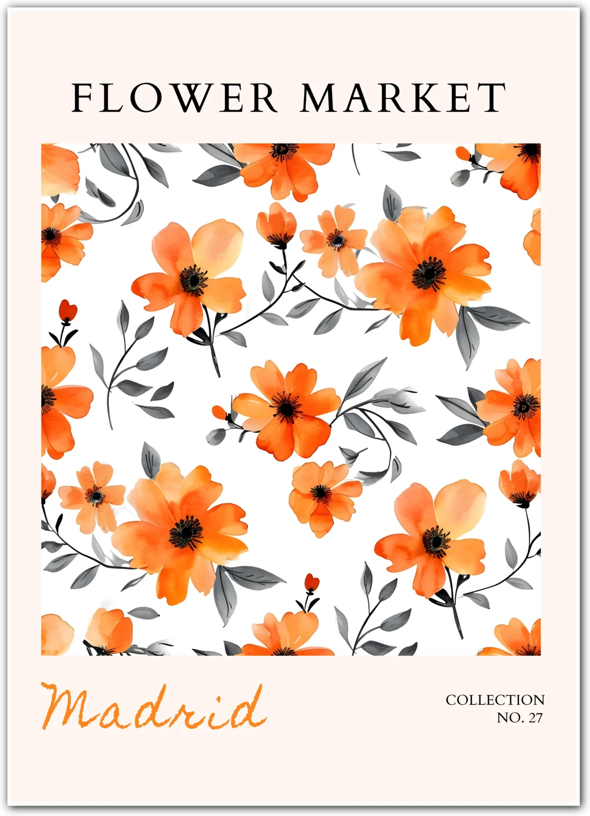 Madrid Flamenco Garden Art Print – Expressive Spanish Floral Wall Art