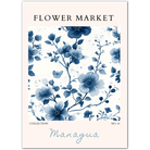 Managua Indigo Blossom Wall Art – Nicaraguan Floral Elegance in Monochrome
