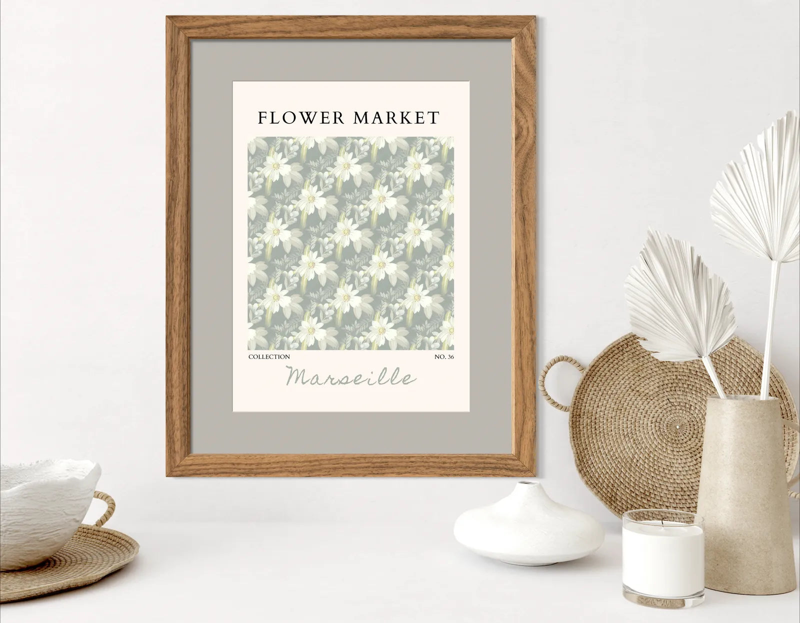 Marseille Botanical Art Print – Soft Vintage French Floral