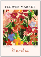 Mumbai Flower Market Art Print – Tropical Bloom Explosion in Bold Colour