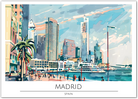 Modern Madrid Skyline - Spain Urban Art Print