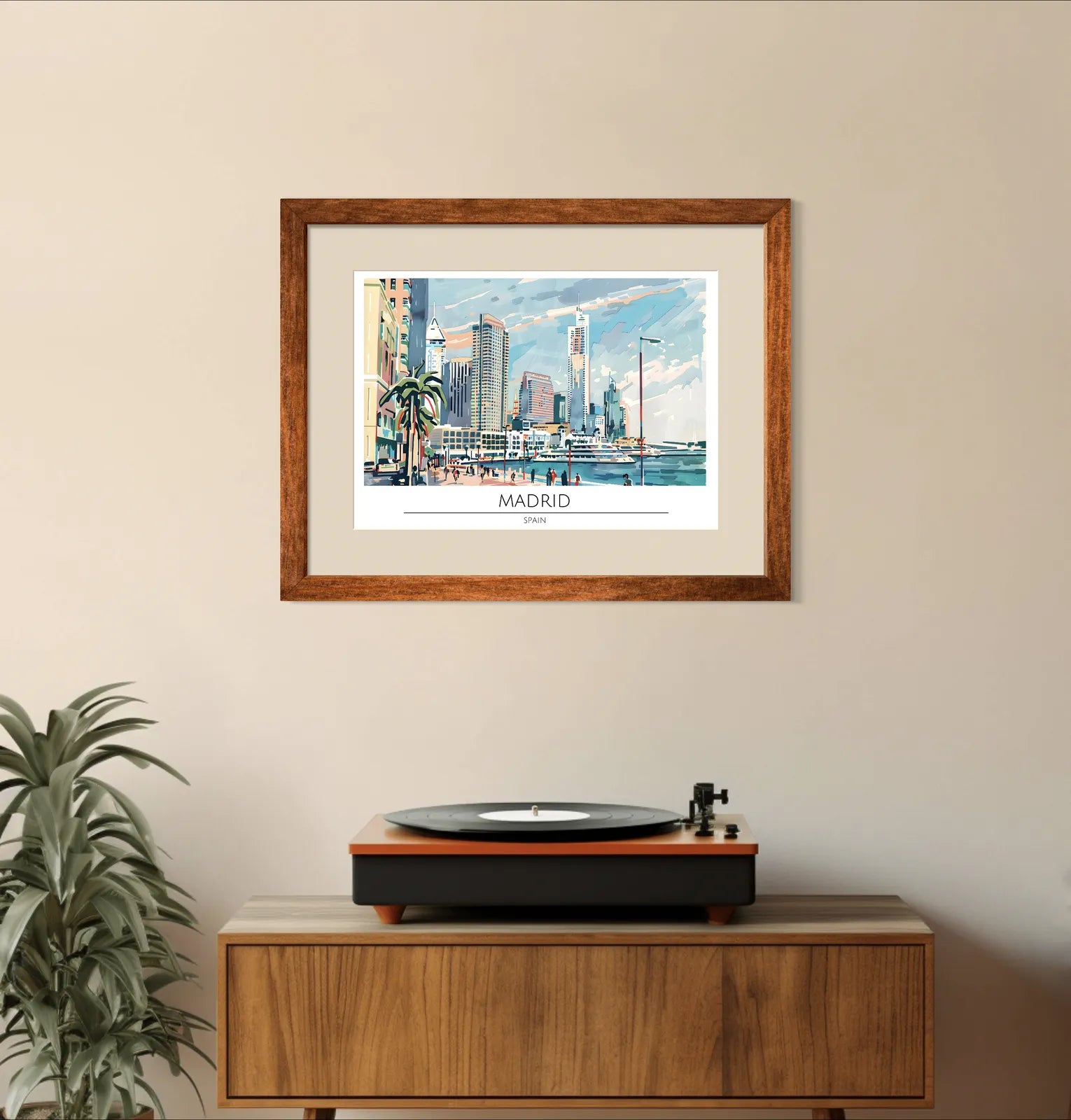 Modern Madrid Skyline - Spain Urban Art Print