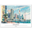 Modern Madrid Skyline - Spain Urban Art Print