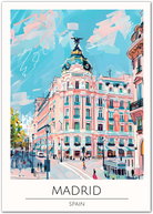 Madrid Cityscape Art Print - Iconic Spanish Architecture and Urban Vibes