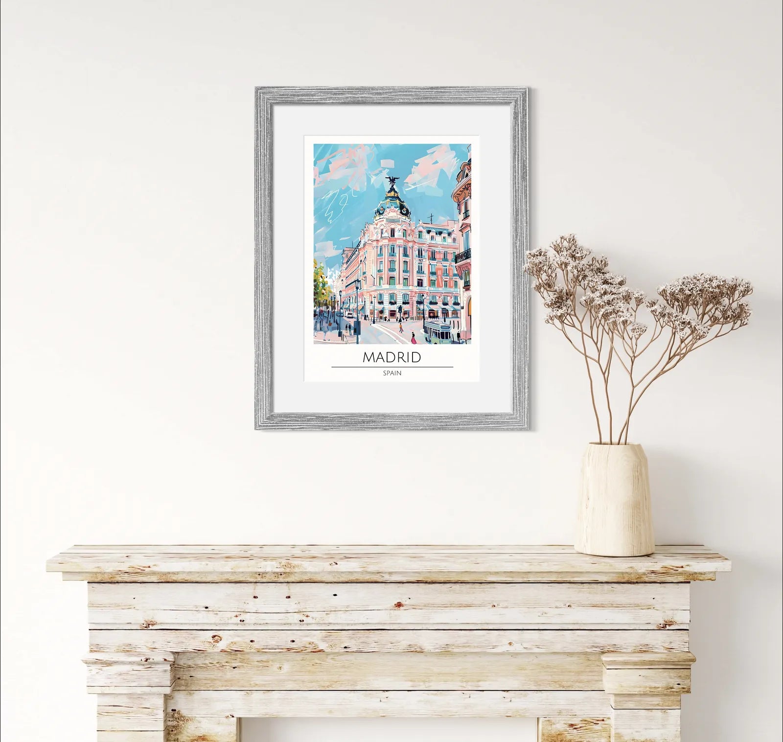 Madrid Cityscape Art Print - Iconic Spanish Architecture and Urban Vibes