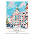 Madrid Cityscape Art Print - Iconic Spanish Architecture and Urban Vibes