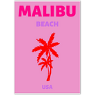 Malibu Pink Palm Trees Sunset Art Print