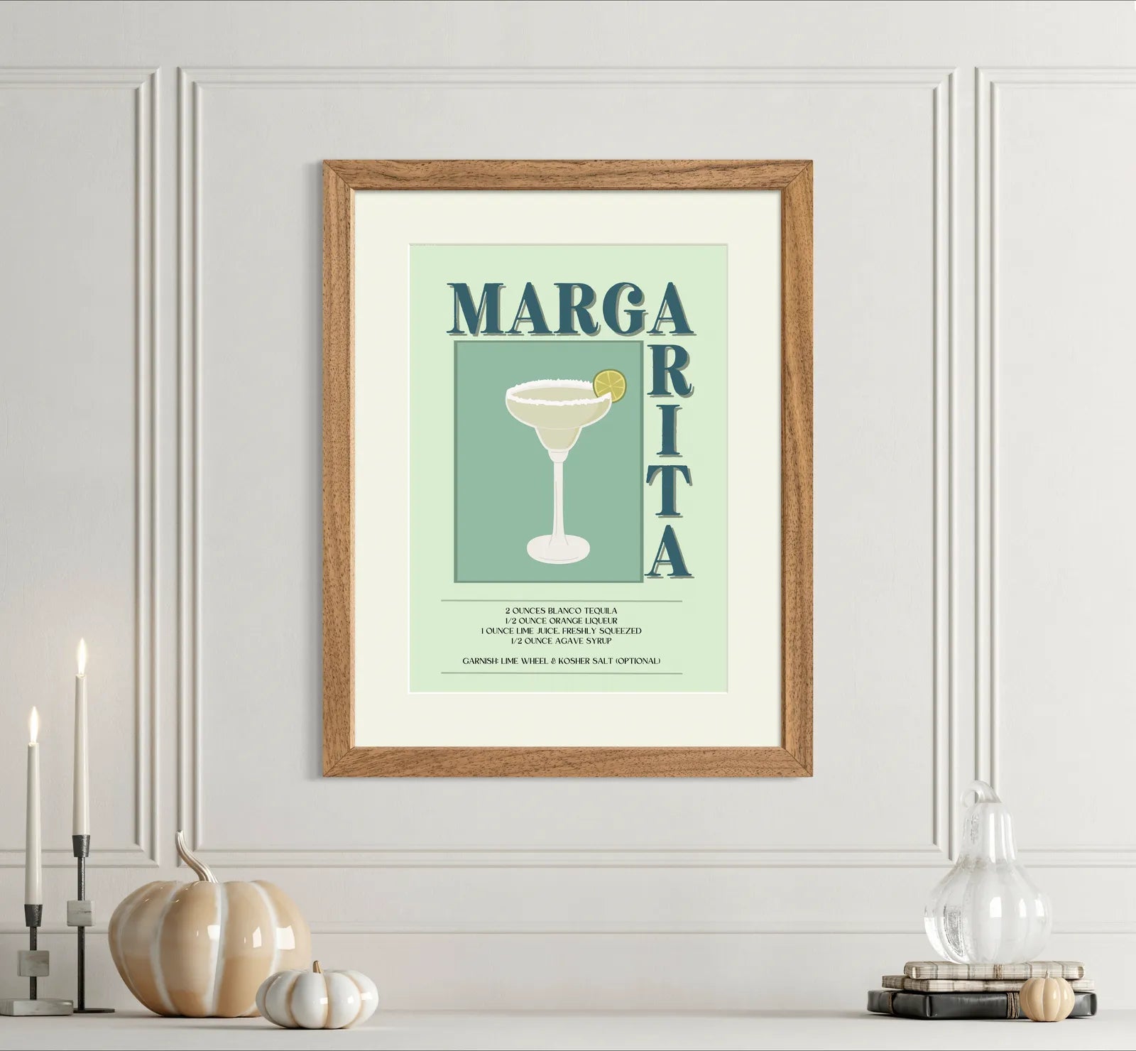 Margarita Art Print – Green Retro Cocktail Decor 2