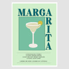 Margarita Art Print – Green Retro Cocktail Decor 1