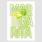 Margarita Art Print – Lime Green Retro Cocktail Design 1