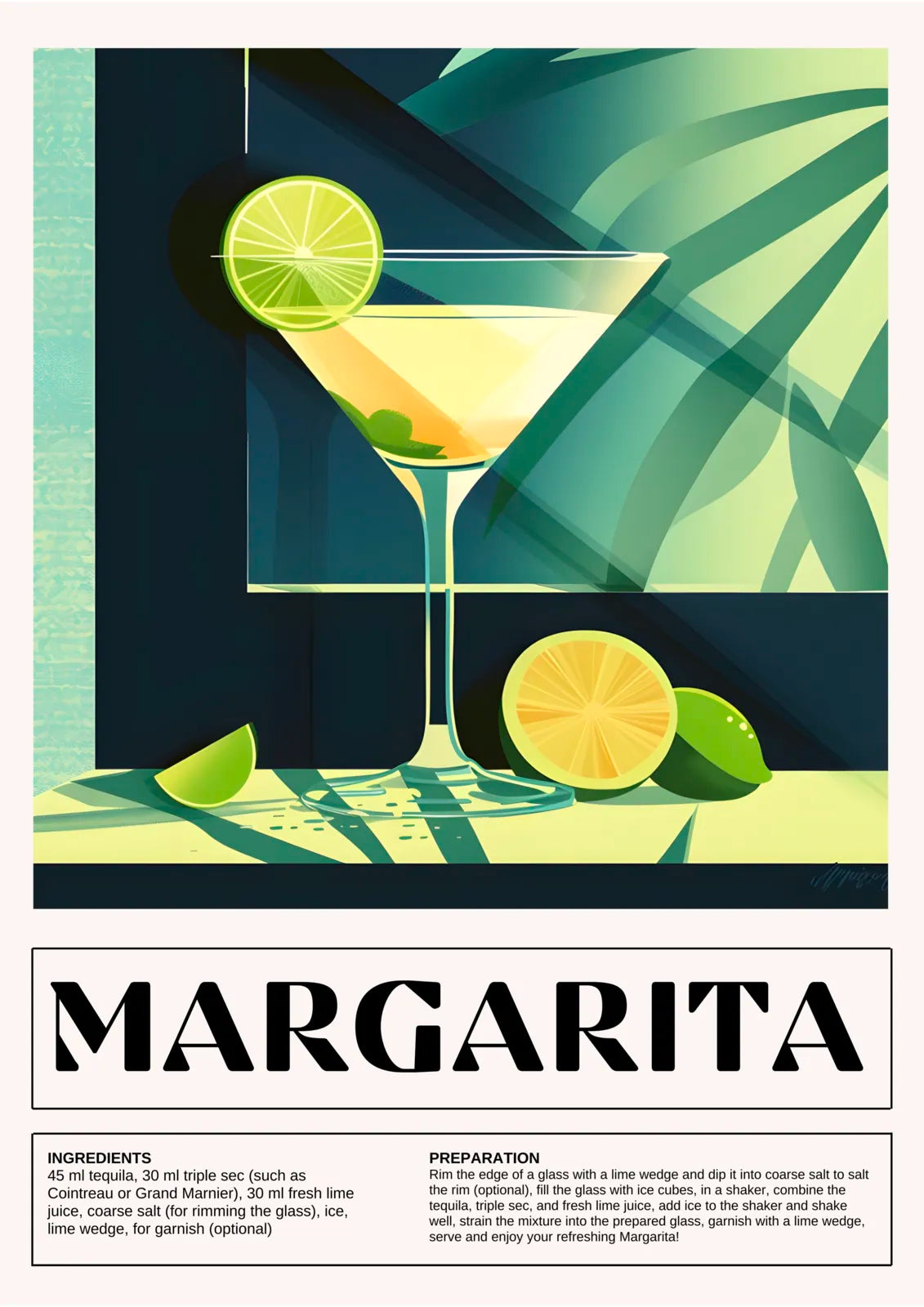 Margarita Art Print – Moody Retro Shadows & Sunlight 3