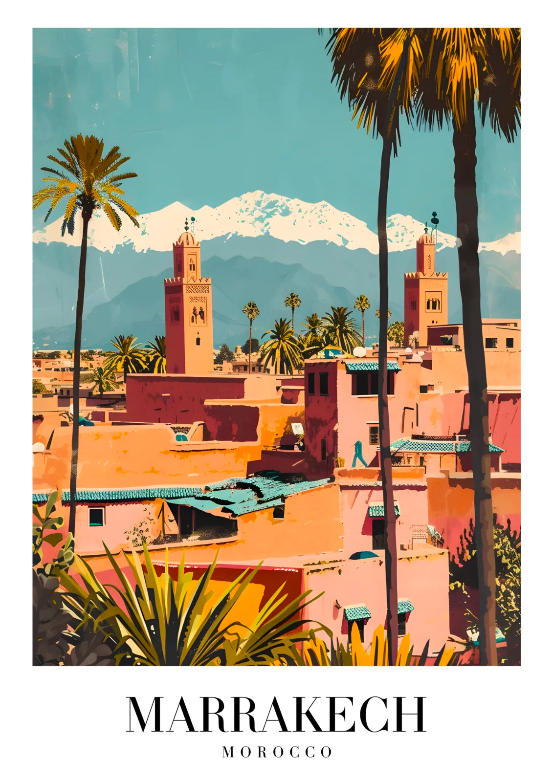 Marrakech Art Print With Golden Architecture 3