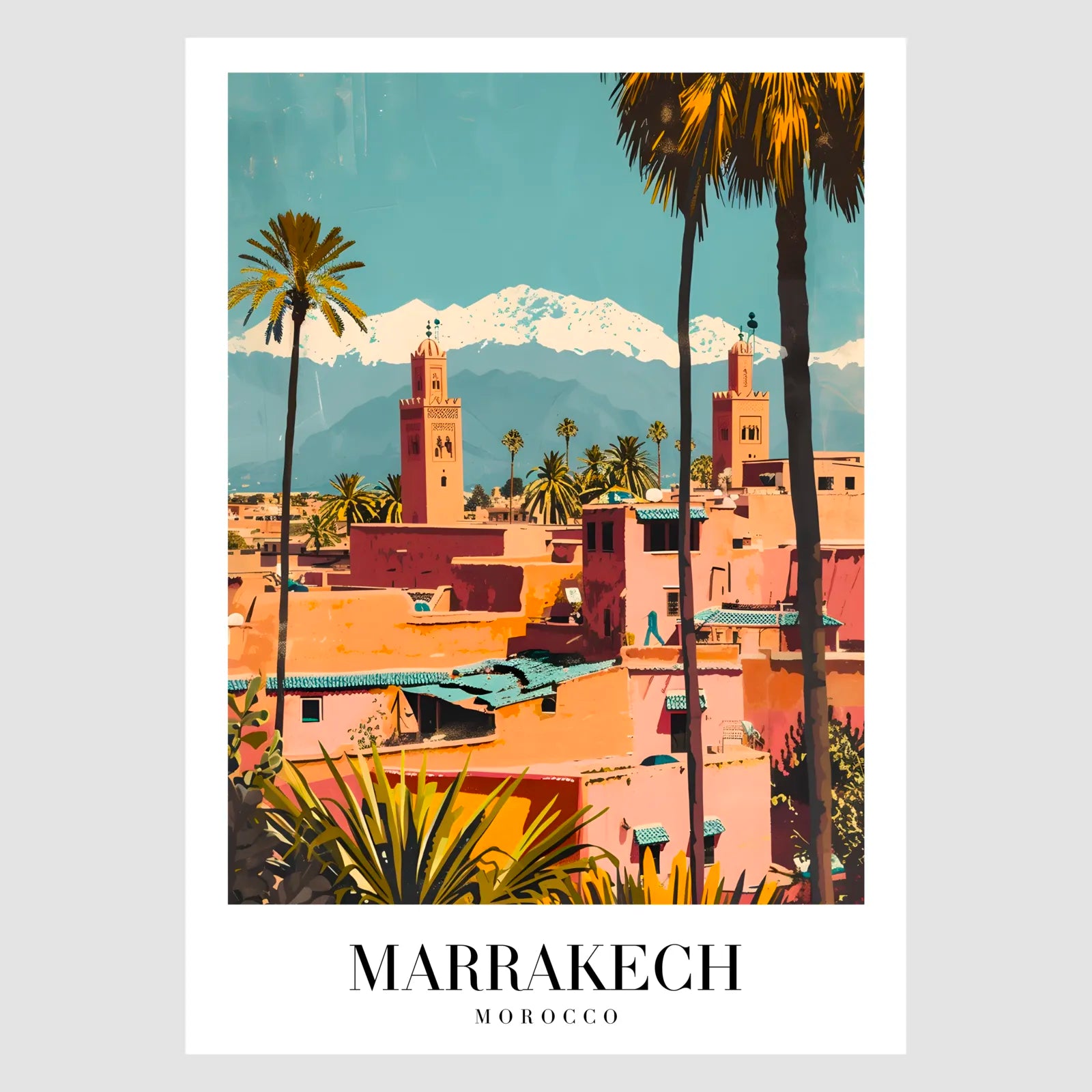 Marrakech Art Print With Golden Architecture 1