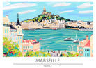 Old Port Marseille with Boats and Hills Art Print 3